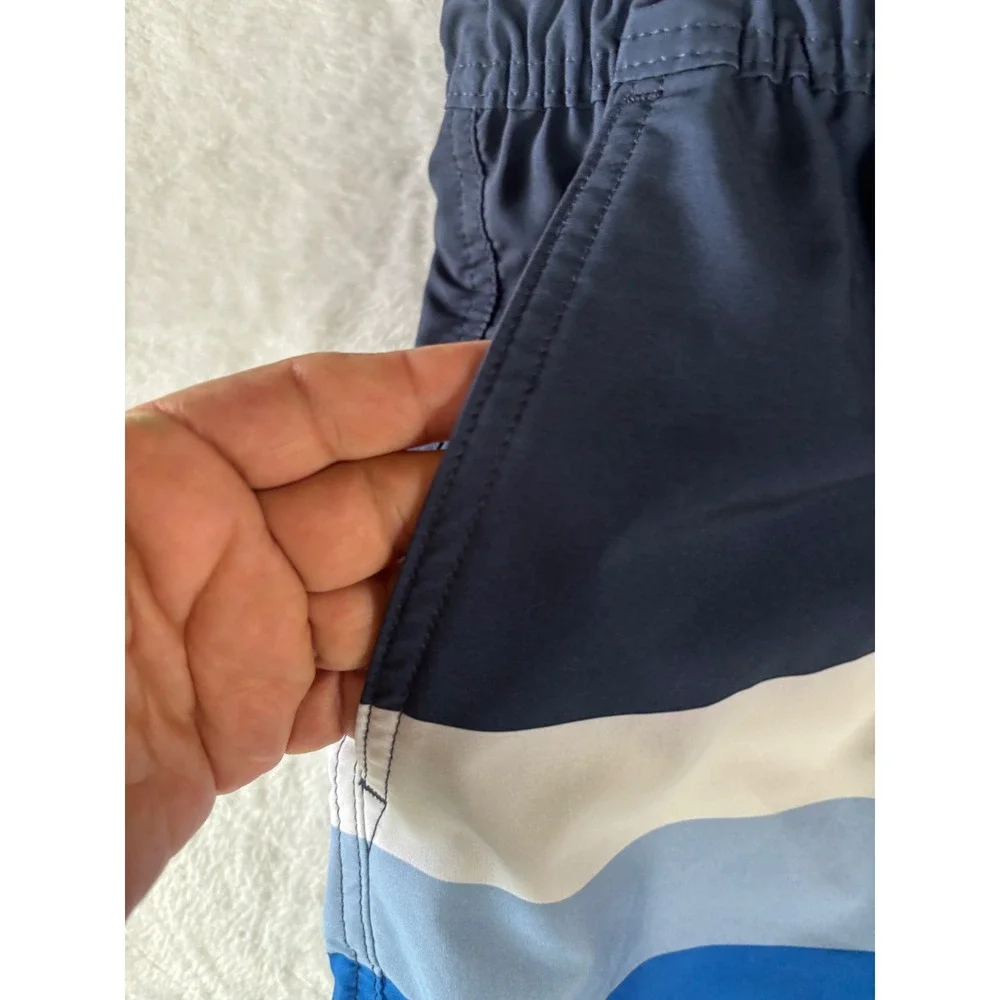 Hurley Mens XXL Board Shorts Navy Blue Swim Trunks Elastic Waist Drawstring